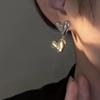 New Fashion Punk Gold Sliver Color Heart Earring For Women Irregular Wing Asymmetry Metal Drop Earring Party Jewelry Gift