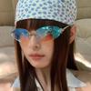 Trend Frameless Sunglasses UV Protection Decorative Sun Glasses Cool Punk Eyeglasses  Streetwear