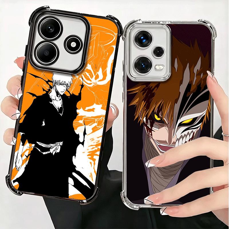 Bleach Kurosaki Ichigo Soft Phone Case For Xiaomi Redmi Note 14 15 Pro Plus 13 12 11S 11T 5G 10 9S 9 Plating Anti-Fall Fundas