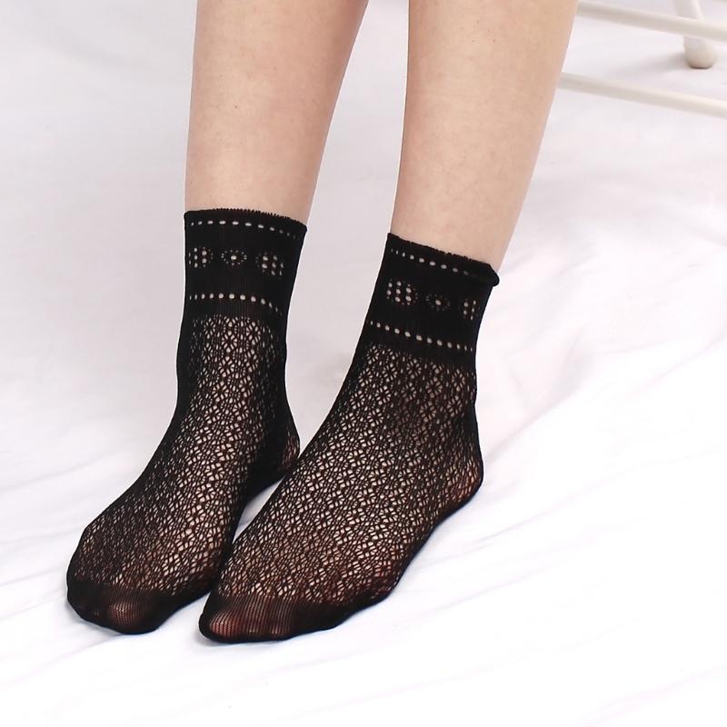 Women Girls Fishnet Ankle Socks Hollowed Out Mesh Short Socks Sexy Black Fishnet Socks Summer Fashion Anklet Socks