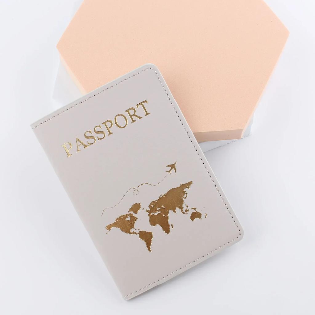 Pu Leather Passport Cover Simple Letter Plane Pattern Men Women Travel Wedding Passport Covers Holder Fashion Wedding Gift