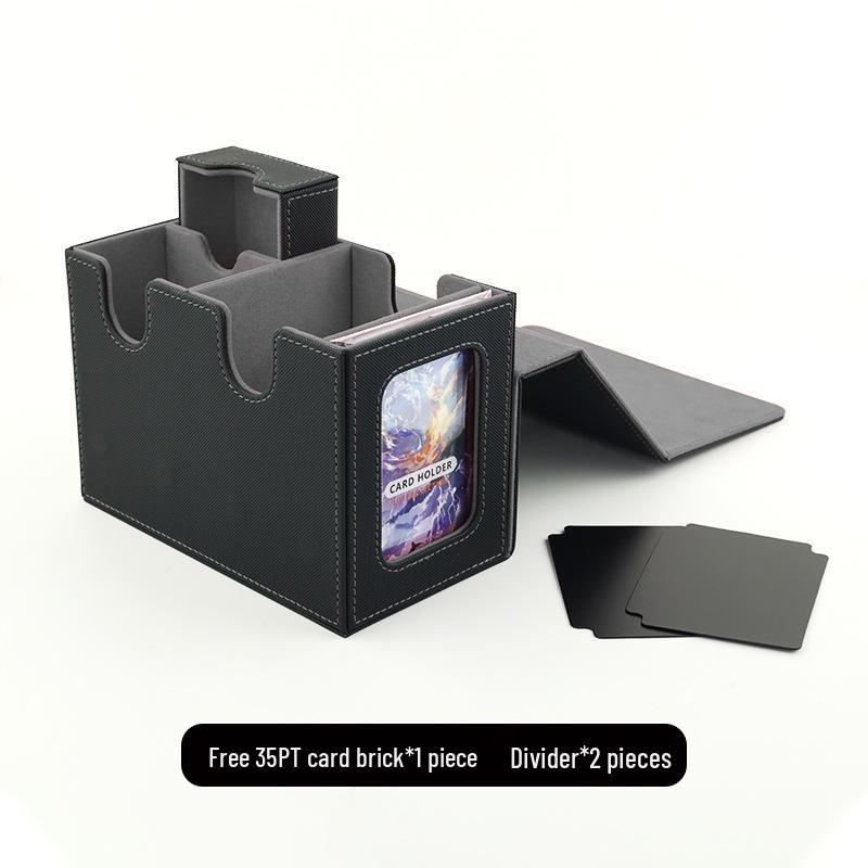 Premium PU Leather Magnetic Card Storage Box for MTG Commander