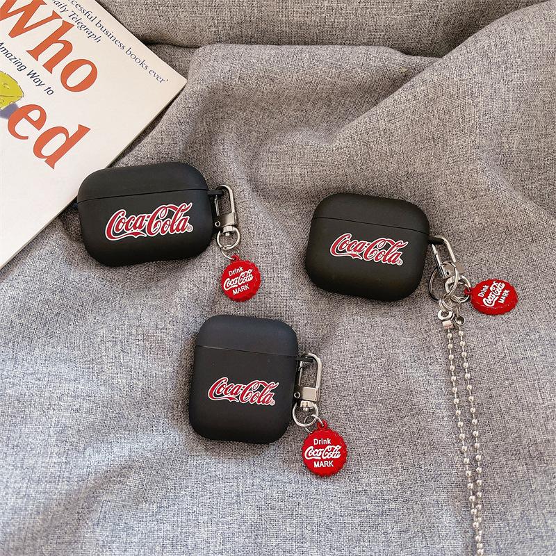 Frosted red cola for apple AirPods pro1/2/3 generation bluetooth wireless headset cover creative soft case male