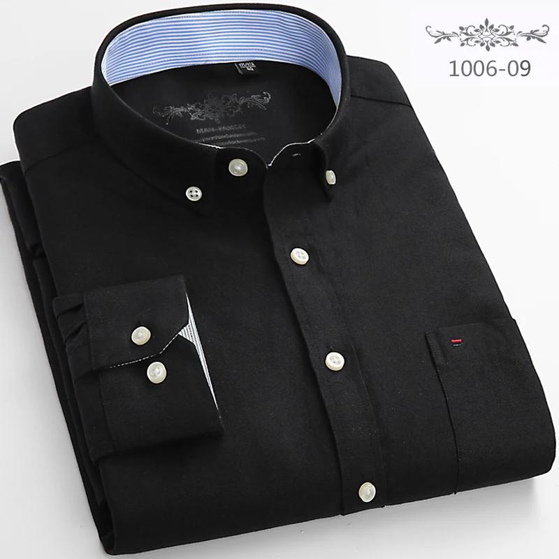 New In Shirt Long-sleeve Shirts for Men Slim Fit Formal Plian Shirt Single Pocket Office Clothes Soft Plaid Cotton Designer Tops
