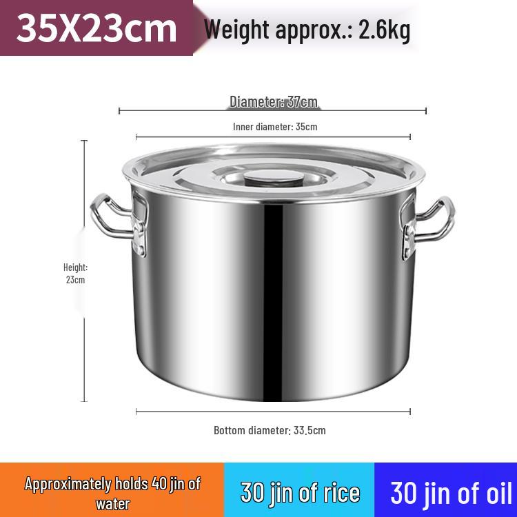 Large Capacity Stainless Steel Induction Soup Pot with Lid