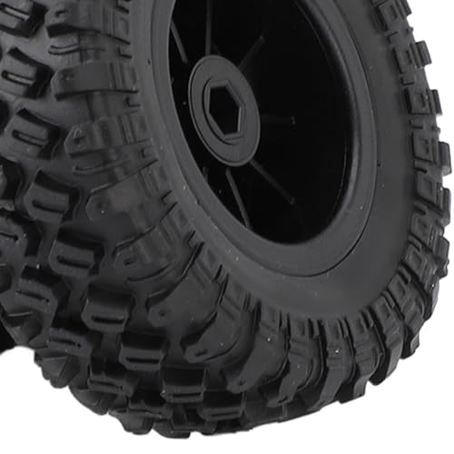 Ongwan RC Wheel Tires, Rubber, Durable, for Remote Control Cars, Compatible with MN82 LC79, Enhanced Traction, Stylish Design, Easy Installation (Blac