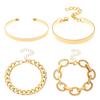 Cross-Border New Arrival Alloy Combination Suit Bracelet Four-Piece Set Punk Hip Hop Creative Bracelet Suit Fashion Bracelet