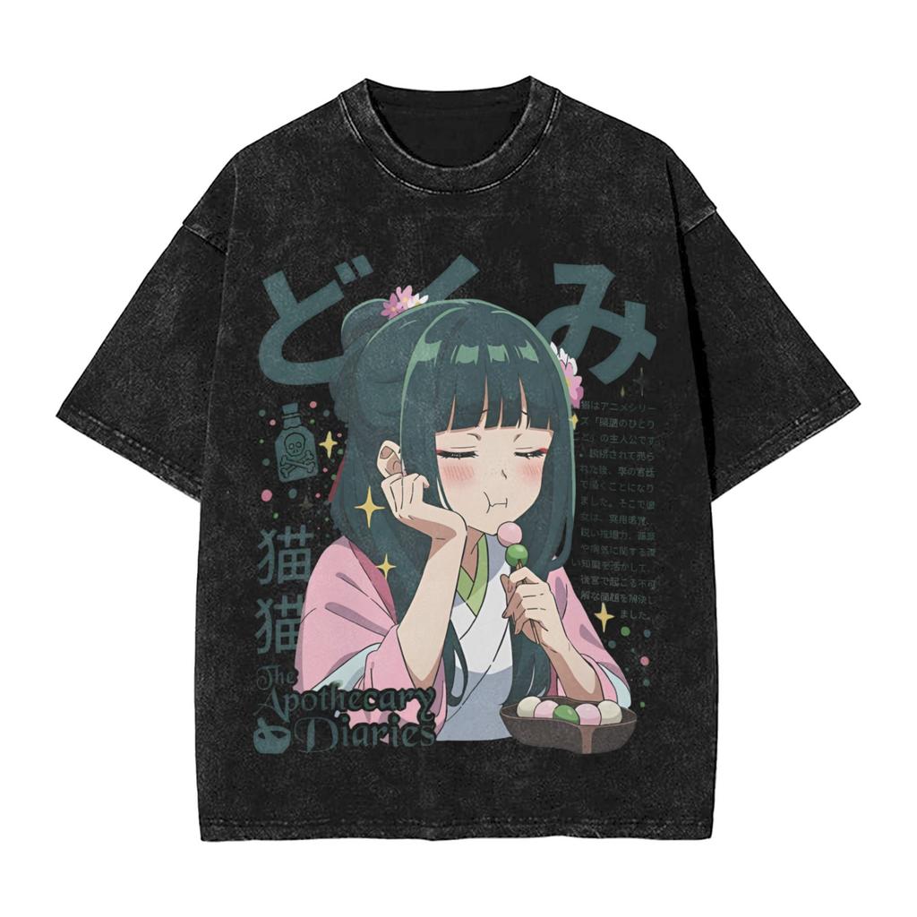 Maomao the Apothecary Diaries Anime T-shirt Lavata Oversize T-shirt T-shirt per Uomo Donna Abbigliamento Manica Corta Magliette