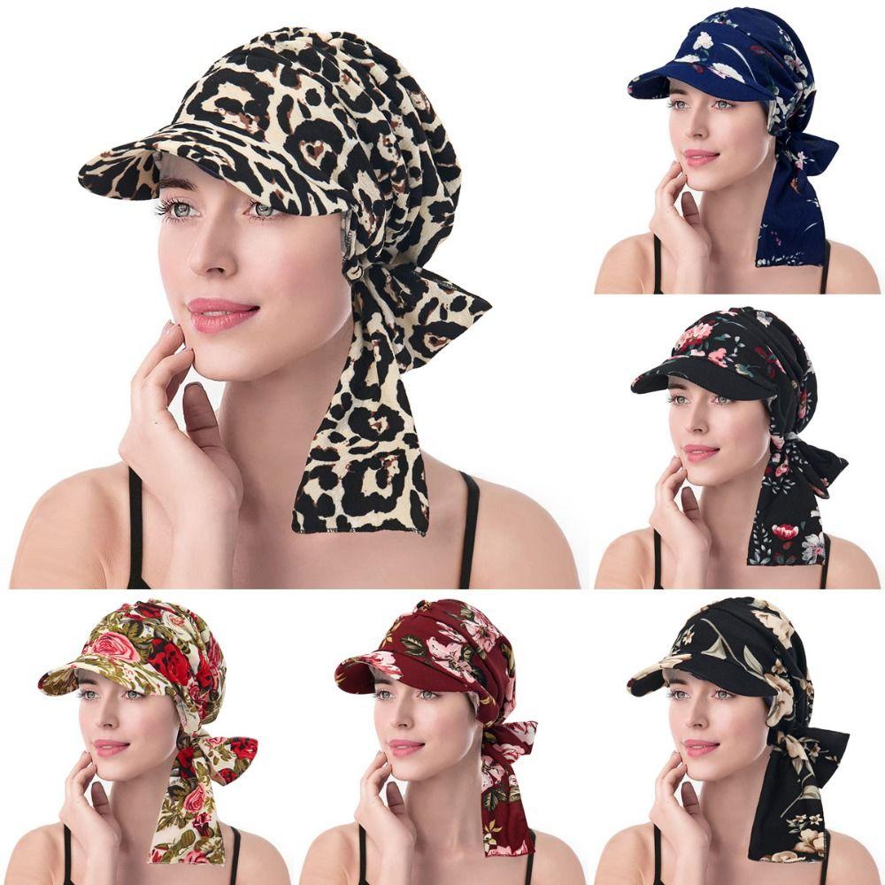 Print Women Hijab Caps Wrap Hair Ladies Headscarf Hat Fashion Turban Bonnet  Hide Hair
