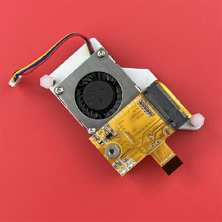 Mini Expansion Board with Active Cooling Fan For RPi5 PCIe to M.2 NVMe SSD Board