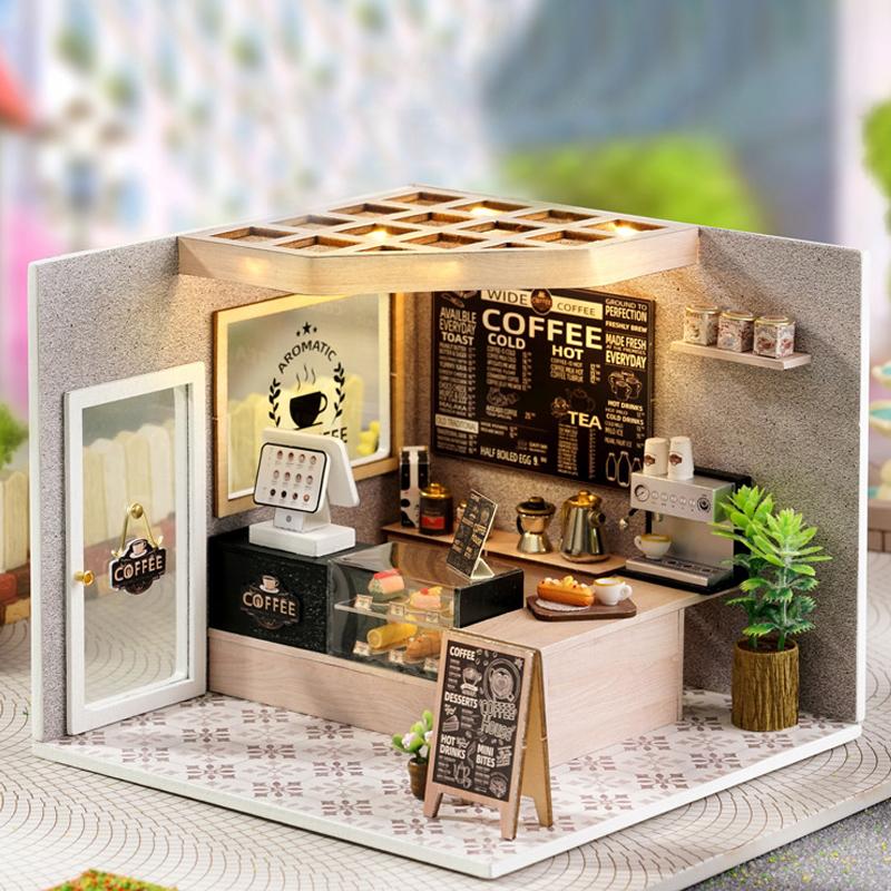 Wooden Mini Miniature Doll House DIY Small House Kit Production Room Princess Toys Home Bedroom Decoration with Furniture Gifts