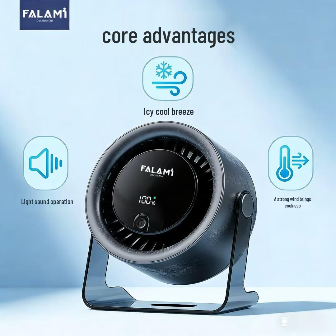 

Falami USB Desktop Fan with Digital Display, 100 Speeds, Transparent Design, Wall-Mountable for Home and Office Use 15.2*7*16.5
