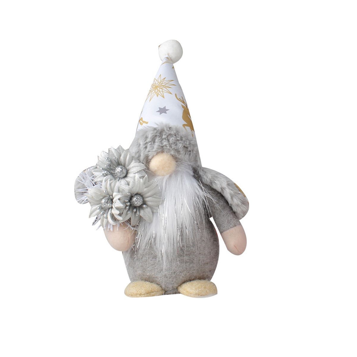 

Creative Standing Dwarf Doll With Hat And No Face (gold And ) - Desktop Decoration One Size серебряный