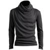 Schickes Herren Einfarbiges Stehkragen Langarm Pullover Unterhemd Slim T-Shirt