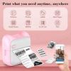 A608P Mini Printer Sticker Maker, Portable Thermal Sticker Printer, Mini Inkless Printer with 10 Roll Paper and 5 Color Pens