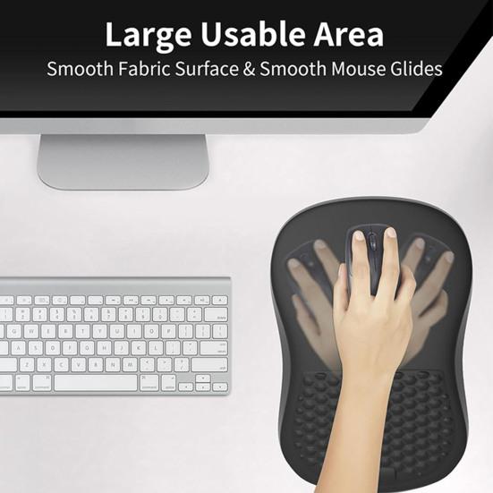 Ergonomic Mouse Pad with Wrist Rest Anti-Slip Base Memory Foam Massage Design Smooth Surface Wrist Support