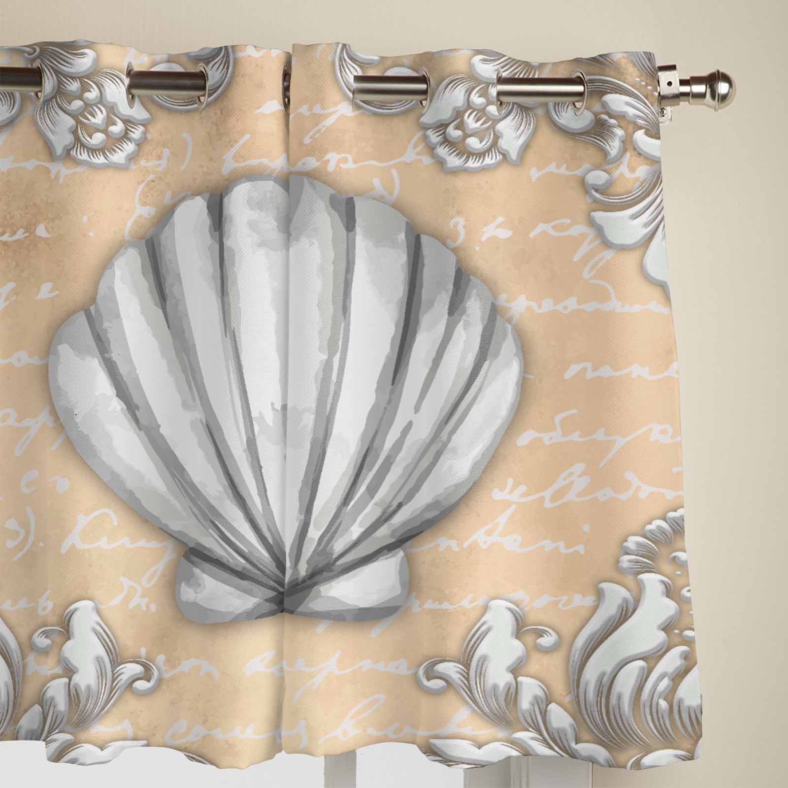 Ракушка Океан Узор Ретро Оконные Шторы для Гостиной Спальни Шторы Современные Кухонные — фото 2