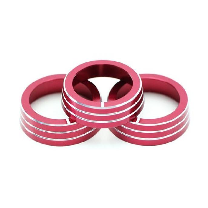 Red Aluminum AC Climate Control Ring Knob Covers For VW MKVI MK6 Golf GTI Jetta