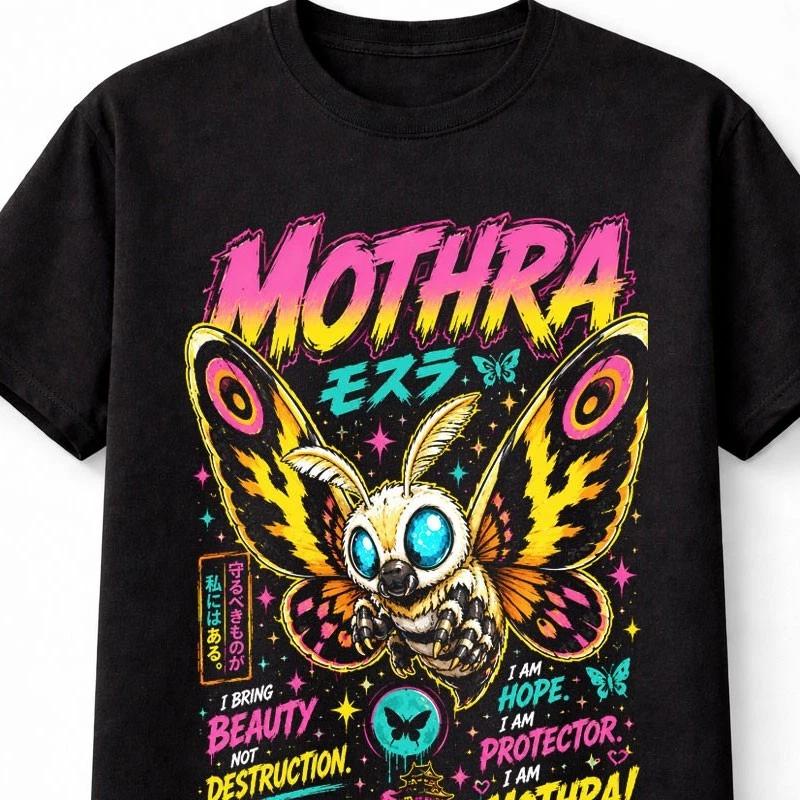 Mothra Japanese Kaiju Monster Retro Anime Graphic Unisex TShirt S