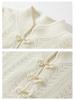 Women's Cashmere Knitted Suit with Chinese Stand Collar and Hollow Skirt, Perfect for Autumn/Winter.