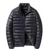 Men's 2026 Lightweight Warm White Duck Down Jacket with Stand Collar