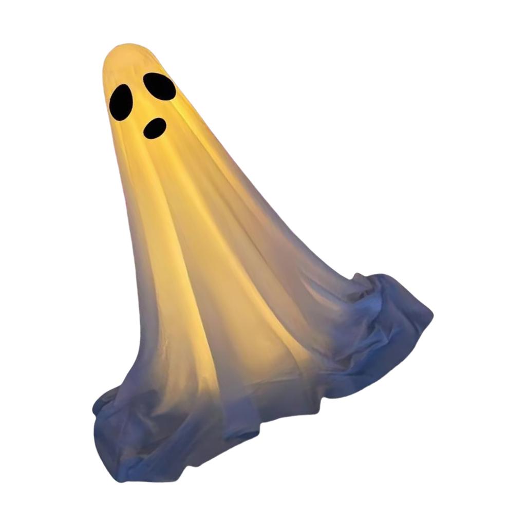Adjustable Height LED Lighted Ghost Decorations For Halloween Outdoor Indoor Party Haunted House With Windproof Water Base