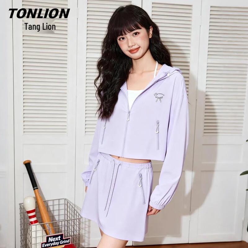 TonLion Women s Sun Protection Hooded Jacket & Skirt Set L