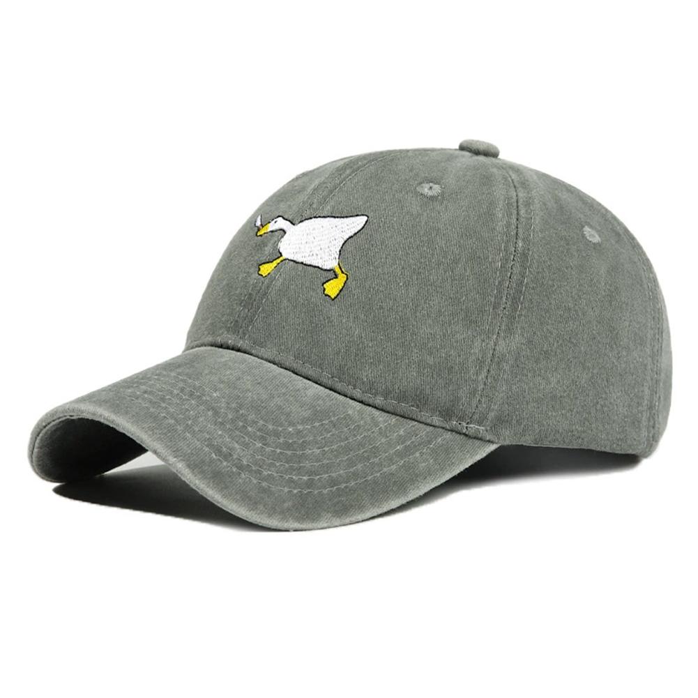Cartoon Goose With Knife Embroidered Baseball Cap Soft Casual For Women Men Spring Summer Wide Brim Sun Hat