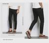 2022 Summer Men's Black Slim-Fit Nine-Point Casual Pants - Youth Solid Color Korean Style
