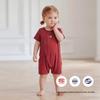 Guaqi Bear Baby Tomato Red Cotton Short Sleeve Romper