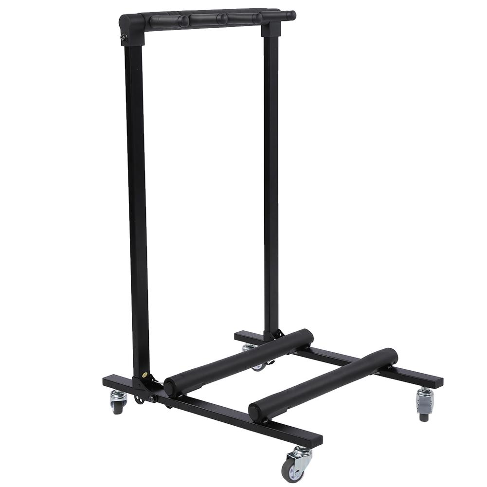Flatsons Multiple Guitar Stand Foldable Universal Electric Guitar Bass Display Rack Wheels