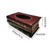 Retro Wood Book Shape Tissue Box Rectangle Napkin Paper Holder Storage Case Tissue Holder Container Home Living Room Decoration