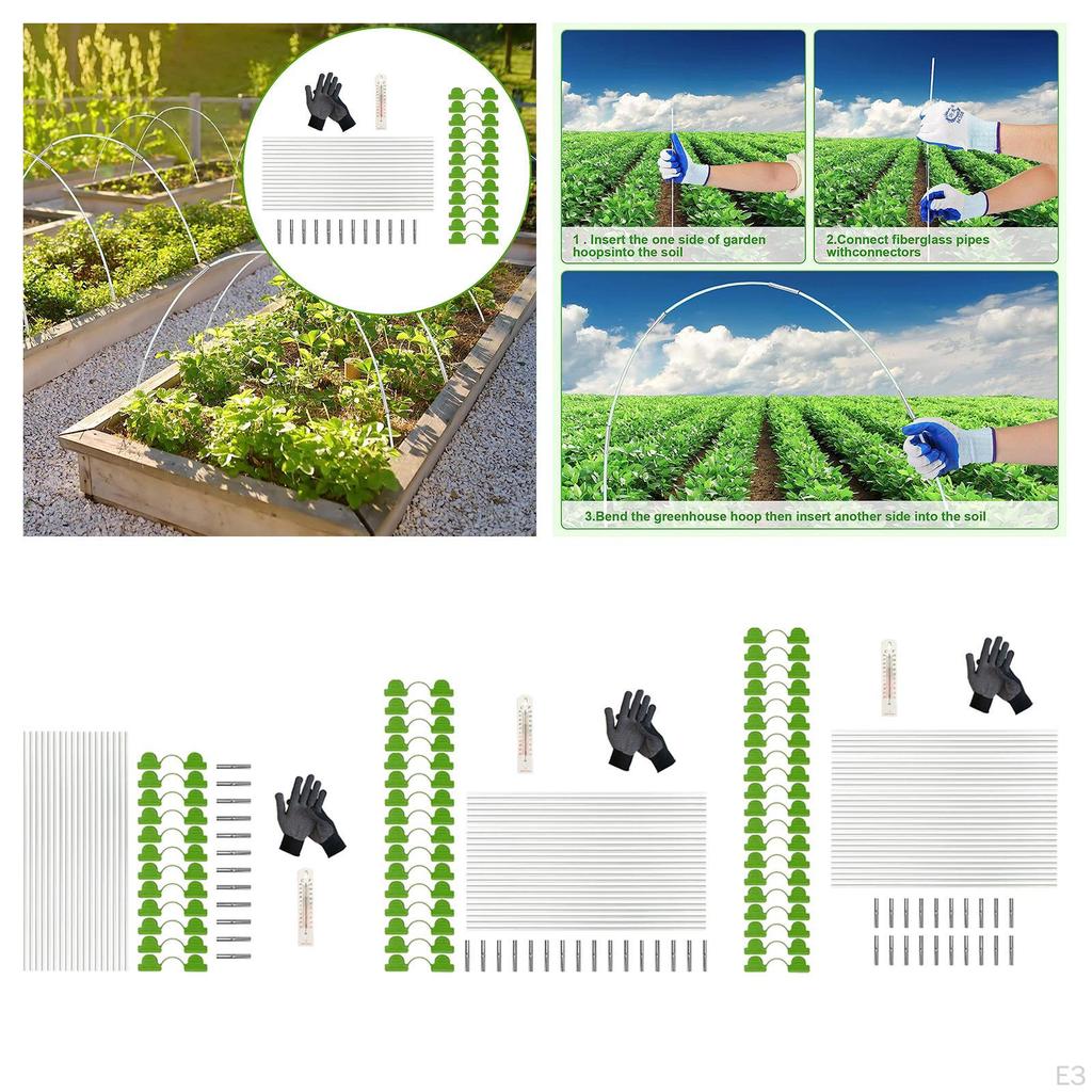 Flexible Plant Support Hoops for Garden Beds - Easy Installation and Versatile Design