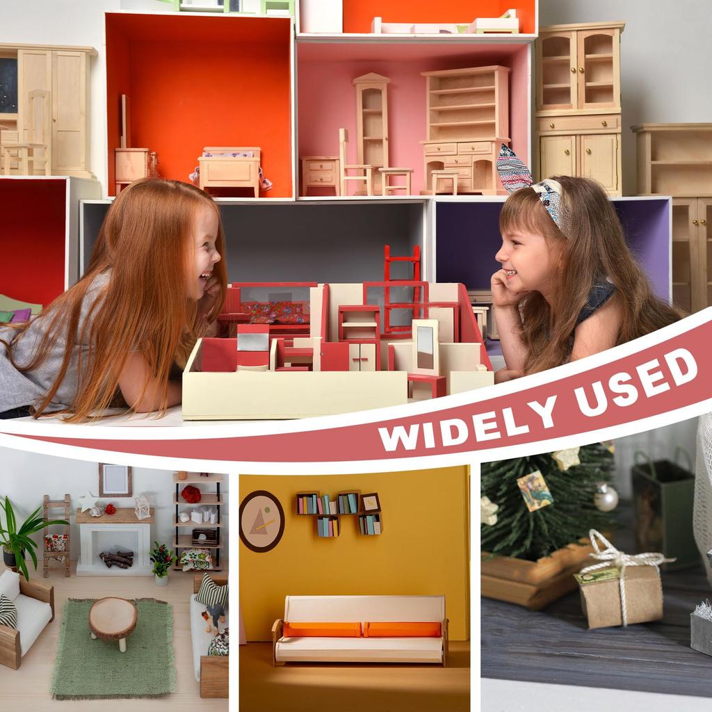 uxcell 12-Piece Miniature Dollhouse Wallpaper, Silk Pattern Adhesive PVC Floor & Wall Decor for Dollhouses, Sand Tables, and Models, 30x20cm (Sky