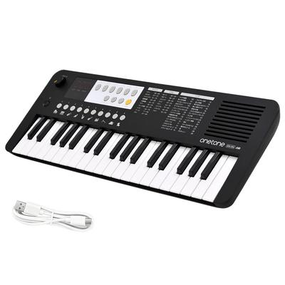 ONETONE Eén Toon Elektronisch Mini 37 LED Japanse Kabel Toetsenbord, Toetsen, Display, USB-MIDI Compatibel, Schrijven, OTK-37M/BK (USB inbegrepen)