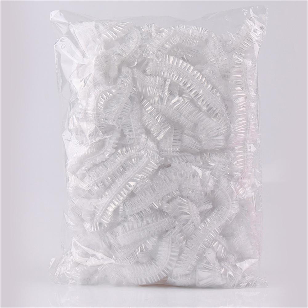 100pcs/set Disposable Shower Caps Plastic Waterproof Headgear Pink Spa Salon Hotel Hair Dye Women Elastic hair Cap Bathroom