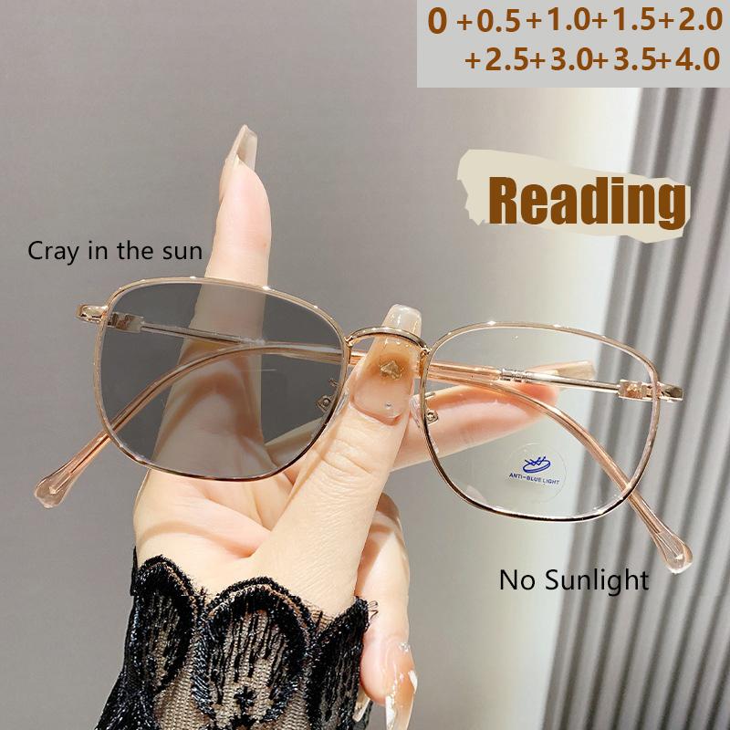 New Style Lightweight Photosensitive Reading Glasses Anti-blue Light HD Color-changing 011