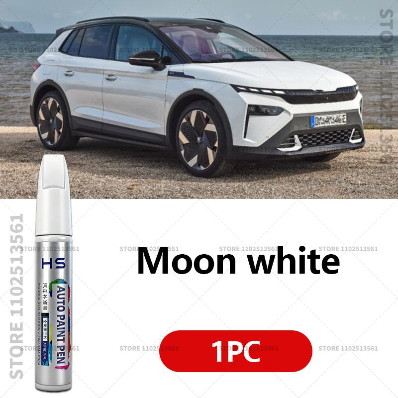 Touch Up Paint Pen Car Paint Scratch Repair Tool Brilliant silver Magic black Graphite grey Moon white For 2024-2025 Skoda Elroq Touchup Paint2