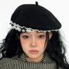Trendy Painter Hat with Bows Flat Hat British Beret for Dating Photography Cabbie Headwear Painter Hat Autumn