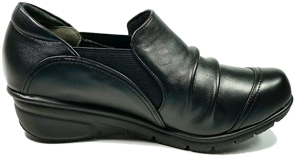 Yuriko Matsumoto Casual Town Walking Shoes, Genuine Leather (Size 23cm, Black)