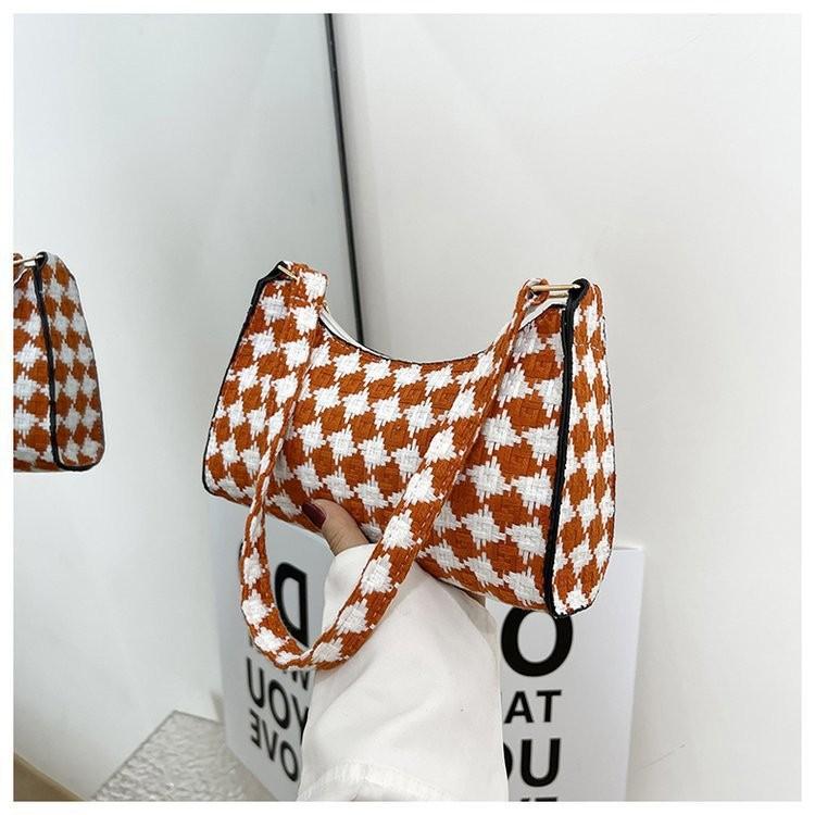 Fashionable Women s Woolen Shoulder Bag 2023 Trendy Small Crossbody Purse оранжевый