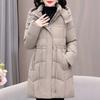 Móda Zimní kabát nadměrné velikosti XL-5XL Dámské dlouhé parky s kapucí Hřejivé Silné Středního věku