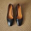 Women's High-heeled Single Shoes Simple and Versatile Thick Heel Large Size Square Head Shallow Mouth Low-top Shoes