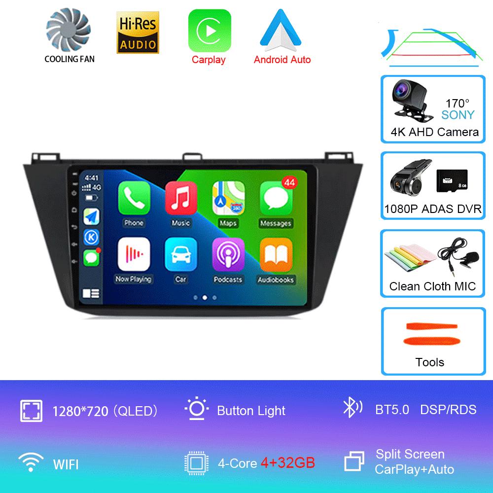 Radio Samochodowe Android 14 Carplay Auto Dla Volkswagen Tiguan 2 Mk 2016 2017 2018 2019 Odtwarzacz Wideo Multimedia Nawigacja GPS Stereo