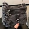 Niche Design Casual Retro Denim Shoulder Bag Women Simple Hong Kong Style Fashionable Super Hot Cross-body
