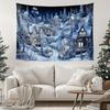 VIKAMA Ice Fantasy Village Tapestry with Snow Covered Cottages for Bedroom Living Room Decor Aesthetic Dreamy Healing Wall Art
