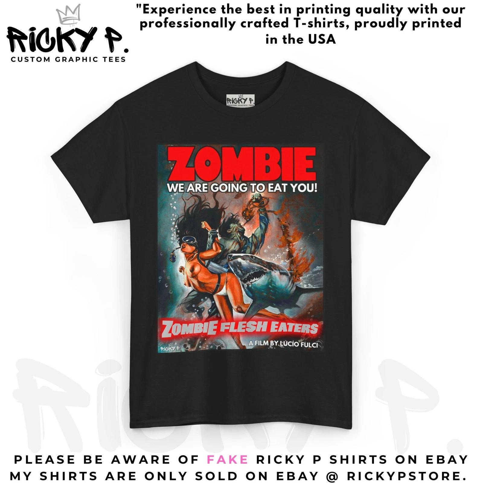 Зомби Рики П «Пожиратели плоти зомби» 1979 Лучио Фульчи Унисекс Футболка из плотного хлопка L