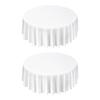 White Round Tablecloths 2 Pack, 120 Inches In Diameter, Stain- & Wrinkle- Resistant, Machine Washable Table Clothes, Polyester Fabric Table Covers for