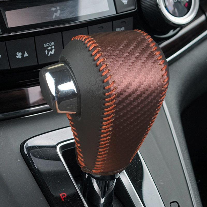 Kompatibel mit 07-26 Honda CRV/Civic Echtleder Schalthebelknaufabdeckung für Automatikgetriebe.