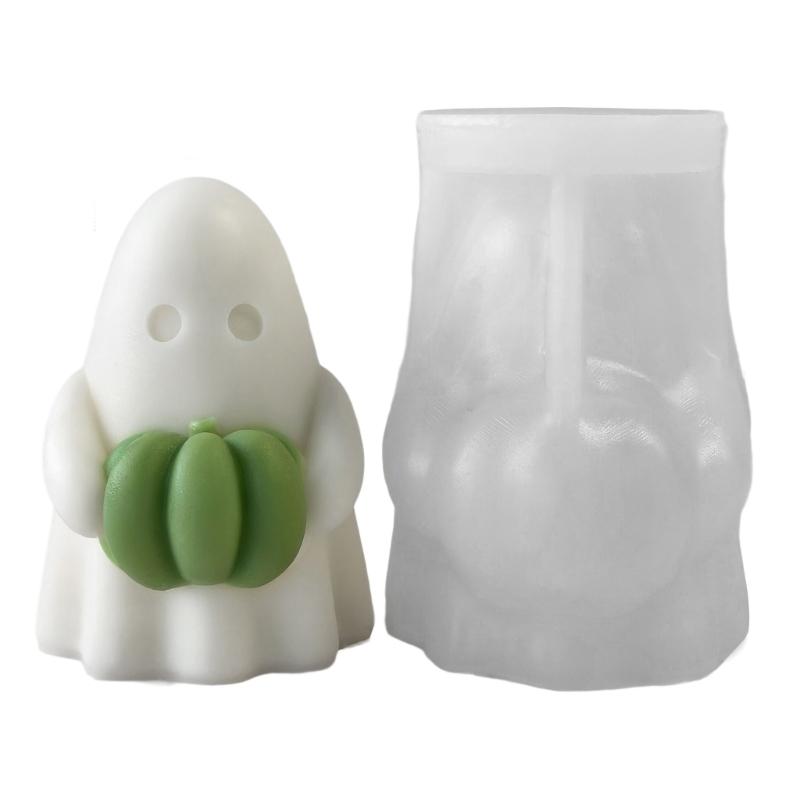 Halloween Themed Silicone Mould Ghostly Silicone Candle Molds For Epoxy Resin Candle Soap Chocolate Holiday Decoration